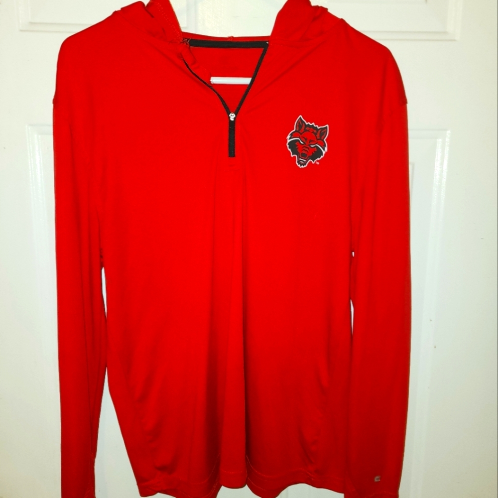 Ladies Arkansas A-State Lightweight Tech Hoodie in Wolves Red - XL